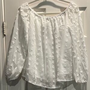 Elegant White Off-Shoulder Blouse Medium
